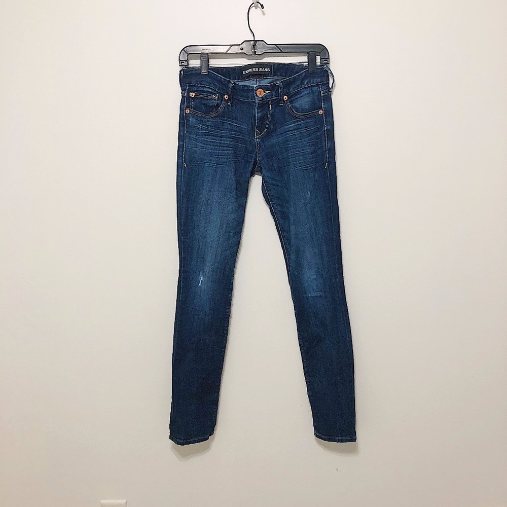 Express Skinny Low Rise Jeans - 0 Dark Wash 💜